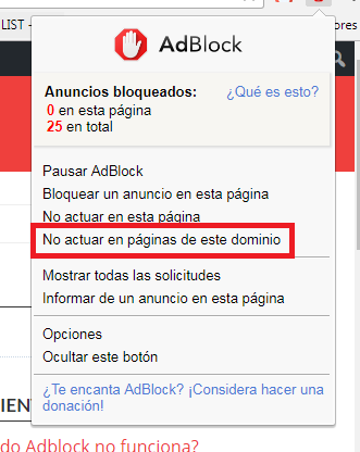 Como desactivar adblock